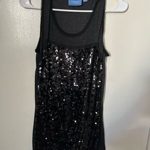 Simply Vera Vera Wang Black Sequin Tank Top